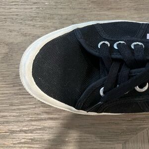 Superga Black Sneakers with White Soles